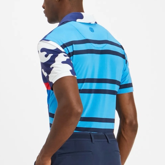 G/Fore Men’s Red,White & Blue Camo And Striped Polo Shirt-Various Sizes NWT🇺🇸 - Picture 7 of 11